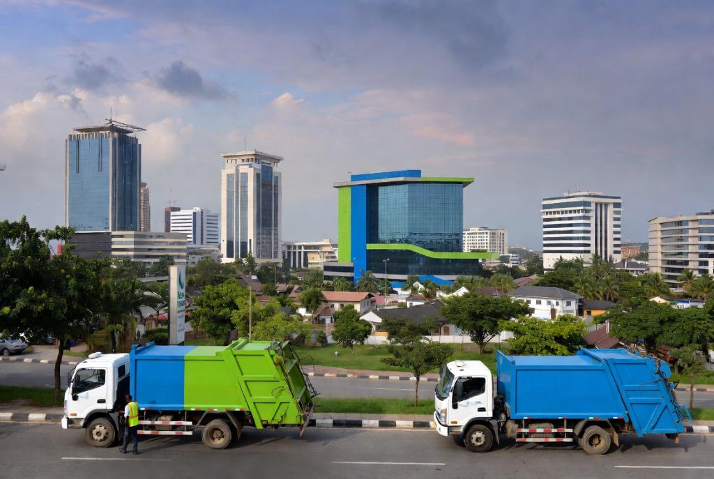 EcoBlue modern hydraulic compactor truck fleet in Port Harcourt